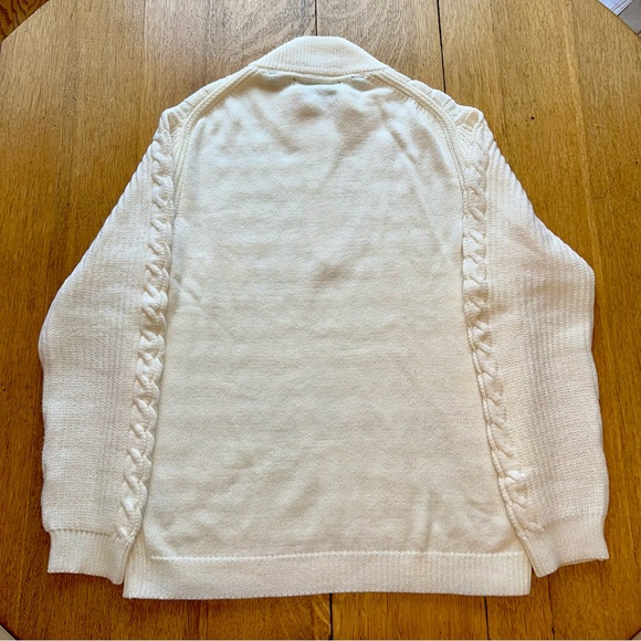 Joe’s Jeans Men’s Ribbed Mock Neck Sweater Size Large Cream Knit Zip-Up Pullover - Picture 2 of 7